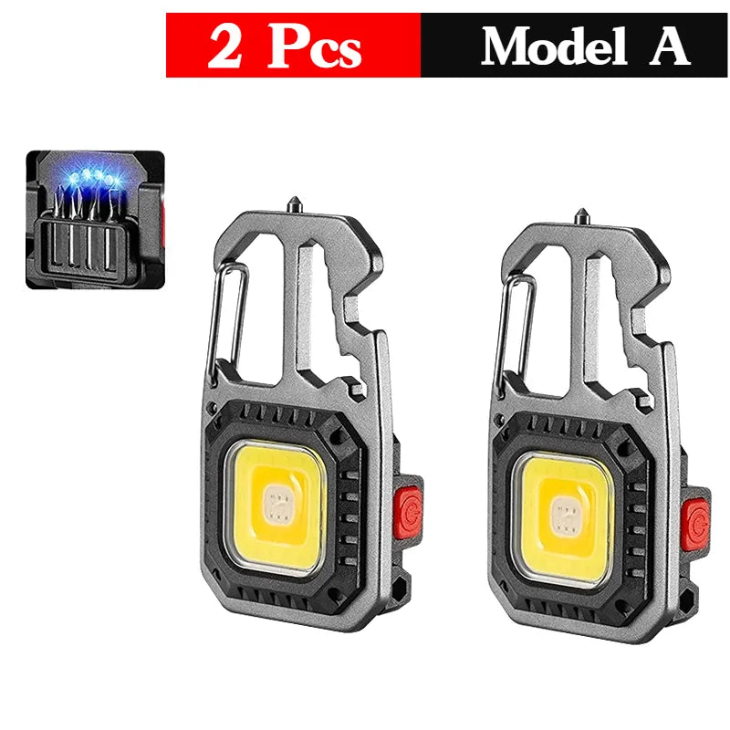 Mini LED Flashlight Work Light Outdoor Camping Light COB Keychain Light Portable Pocket Wrench Screwdriver Safety Hammer-WAYBIKER