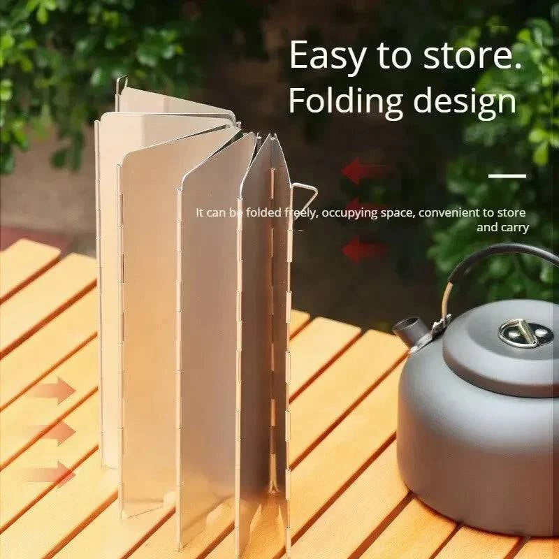 Outdoor Gas Stove Windshield Thickened Folding Cassette Stove Windshield (8pcs)-WAYBIKER