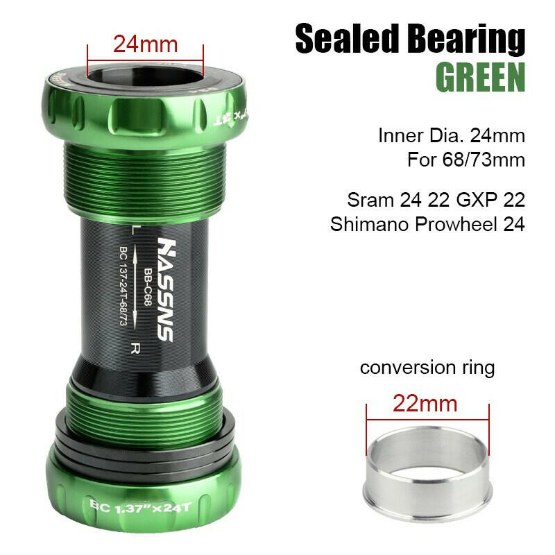 HASSNS Central Movement Bicycle Bottom Bracket Mtb Hollowtech Central Movement Mountain Bike Ceramics BB For Integrated Crankset-WAYBIKER