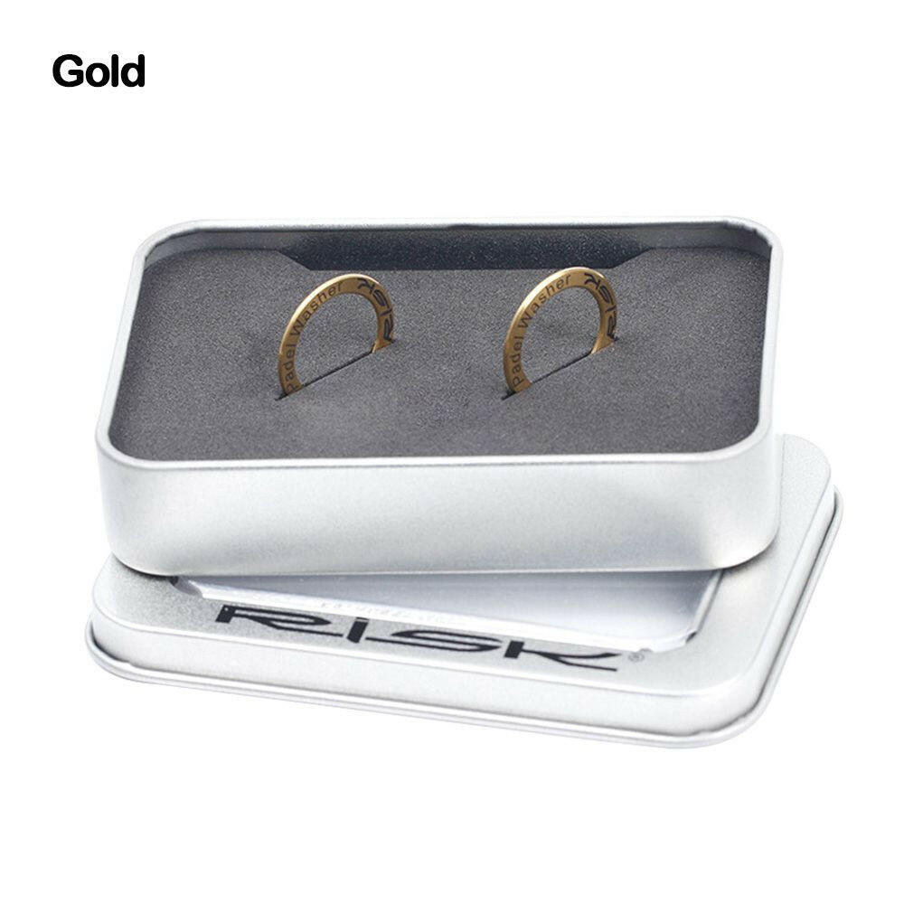 RISK 2Pcs Titanium Alloy Pedal Spacer Extended MTB Bike Pedal Washers Waterproof Rustproof Road Bike Pedal Washers Pedal Protect-WAYBIKER