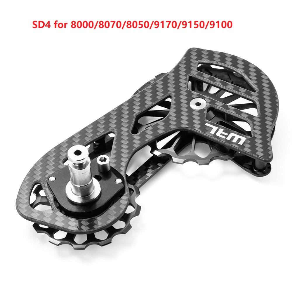 Road bicycle rear derailleur carbon fiber ceramics bearing 17T Guide wheel Rear pulley for R8000 8050 8070 9100 9150 9170-WAYBIKER