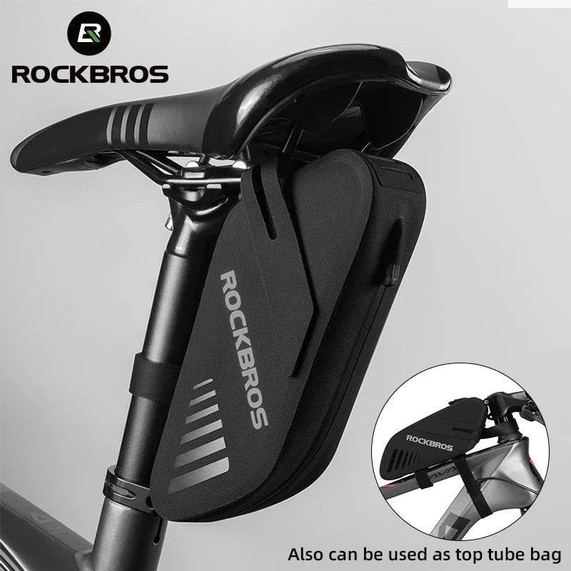 ROCKBROS Portable Bicycle Tail Bag ≈0.6L Capacity MTB Road Waterproof Bike Rear Saddle Bag Also Can Be Cycling Top Tube Bags