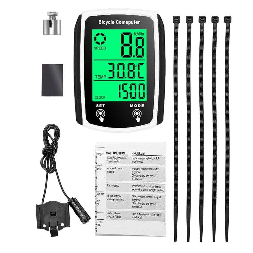 Wired Bike Computer LED Digital Bicycle Speedometer Odometer Touchscreen Waterproof with Backlight for Mountain Road Bike-WAYBIKER