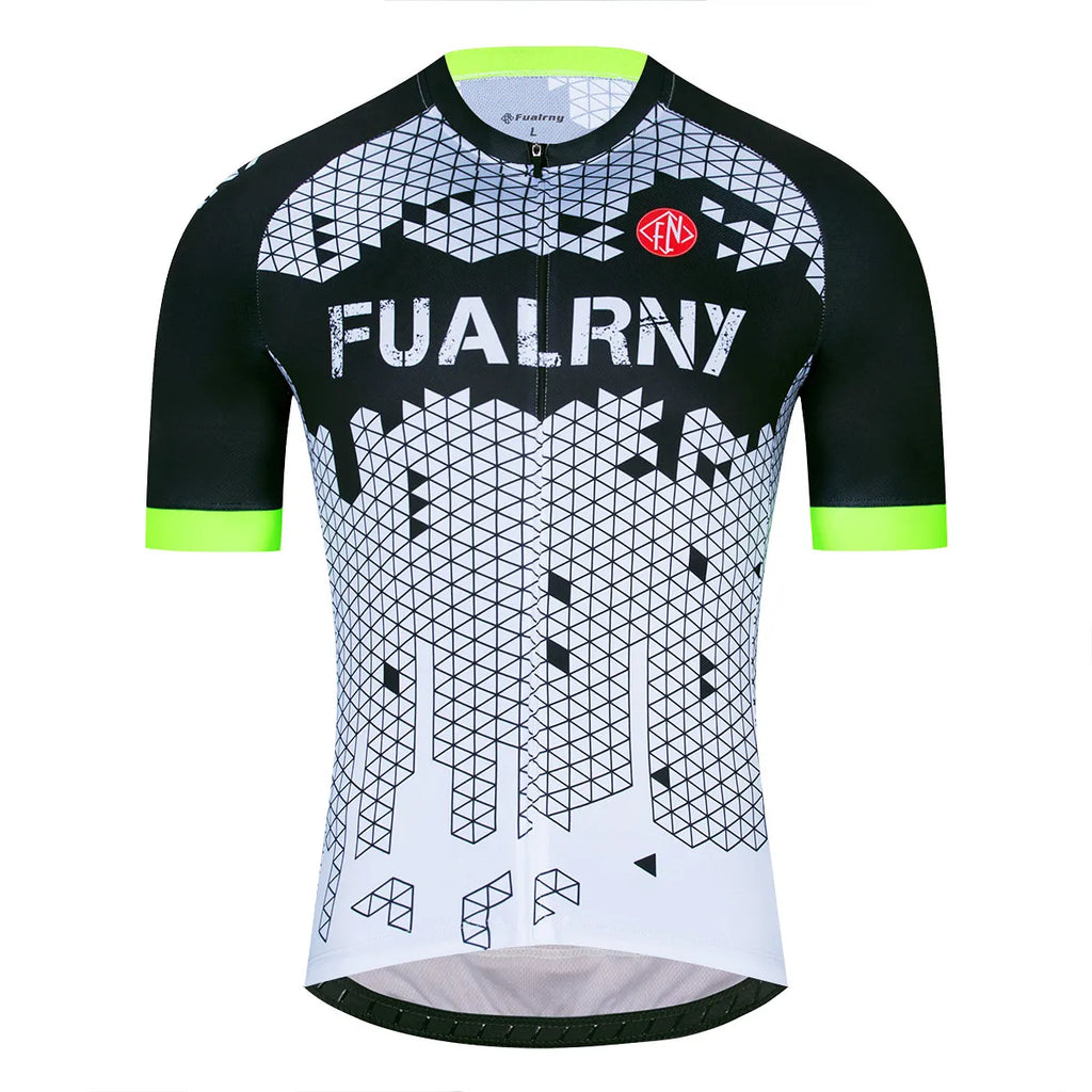 Fualrny Cycling Jersey Men Reflective MTB Road Bike Clothes Bicycle Jersey Mesh Breathable Cycling Clothing Summer Bike Jersey-WAYBIKER