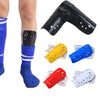 1 Pair Football Shin Pads Plastic Soccer Guards Leg Protector For Kids Adult Protective Gear Breathable Shin Guard Blue Red-WAYBIKER