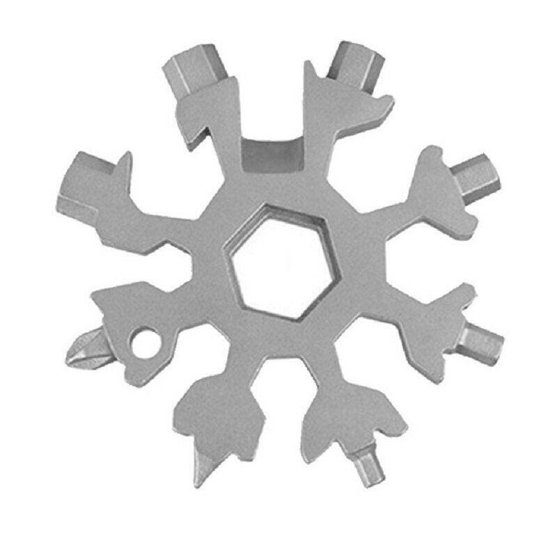 18-in-1 Stainless Steel Snowflakes Multi-tool Herramienta 18 En 1 Multifunctional Tool Copo De Nieve Llave Multiusos-WAYBIKER
