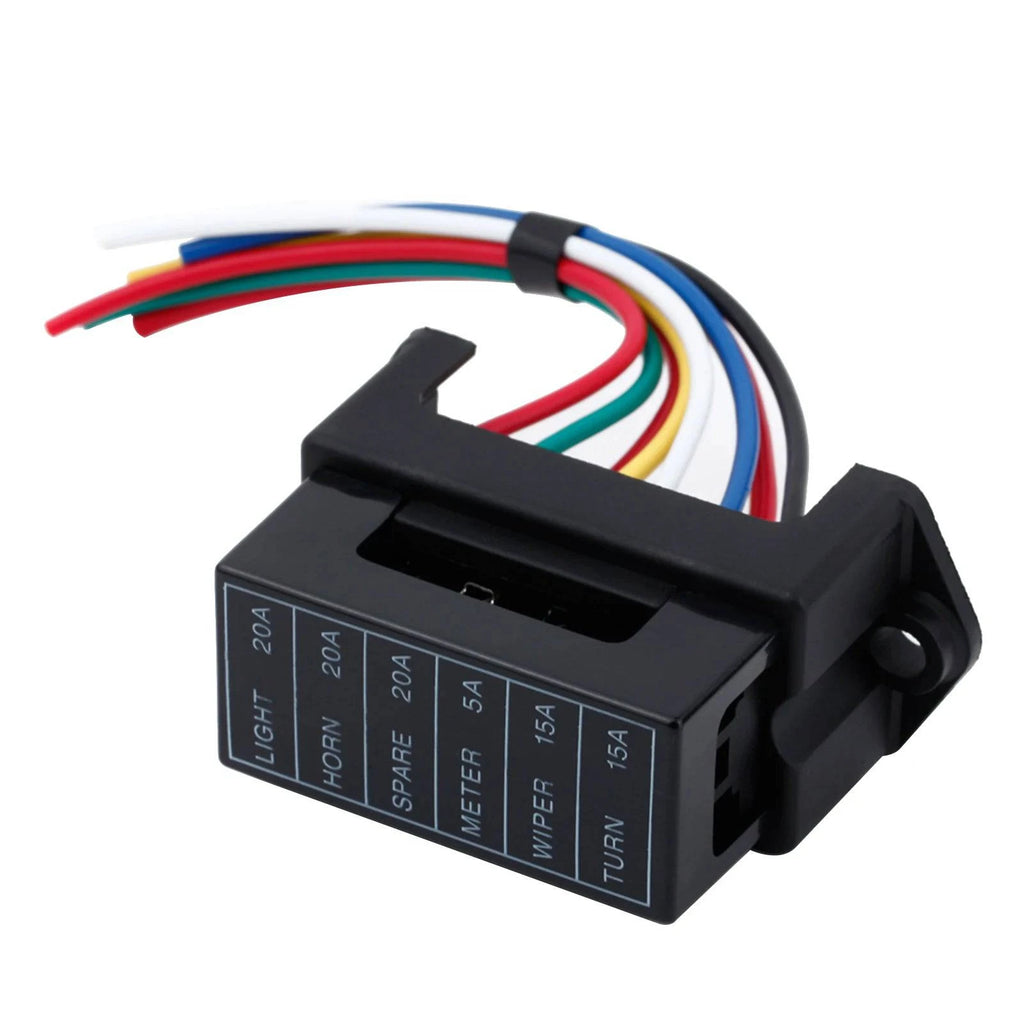 6 Way DC32V Circuit Car Trailer Auto Blade Fuse Box Block Holder ATC ATO 2-input 6-ouput Wire Car Accessories-WAYBIKER