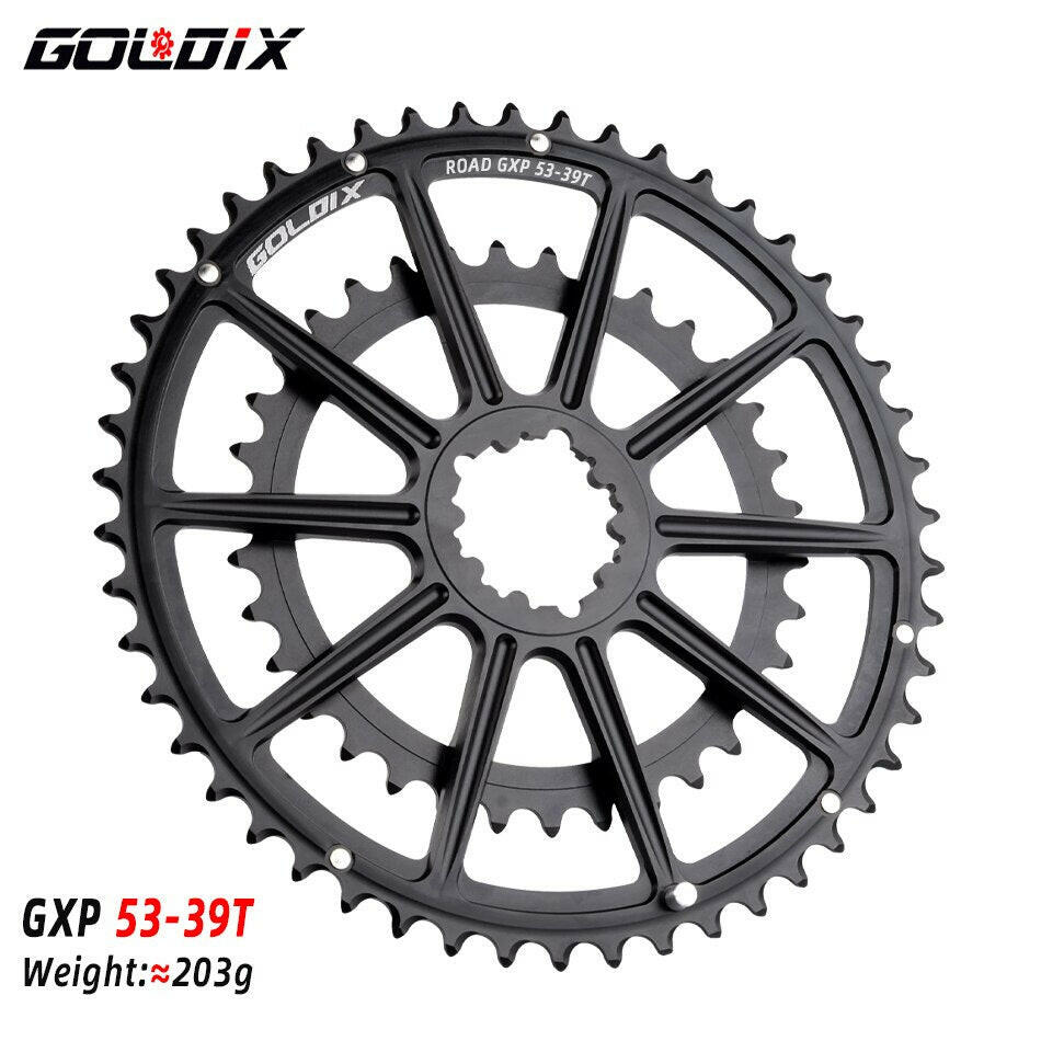 GOLDIX GXP Direct Installation Double Chainring 7075 Al Alloy Material CNC Hollow Cutting for 20/22 Speed Road Bike Crankset-WAYBIKER