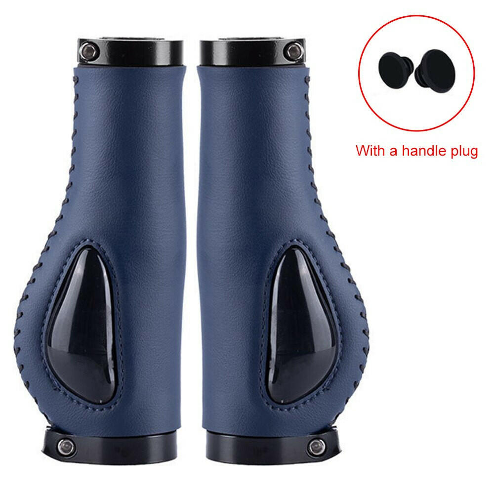 Mountain Bike Handlebar Grips Non-slip MTB Handle Ergonomics Bilateral Lock Bicycle Grips Shockproof Leather Handle Bar Grips-WAYBIKER