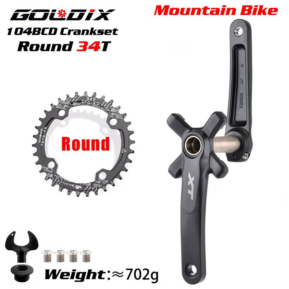 GOLDIX XT Bicycle Crankset 104BCD Chainring Wide Narrow 32-42T 170/175mm Forged Crank Compatible with SHIMANO/SRAM 11-12Speed-WAYBIKER