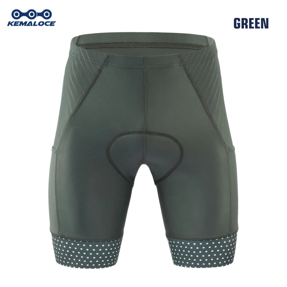 KEMALOCE Cycling Shorts Men Blank Black&Grey&Red Gel Pad Summer Bike Shorts Road Racing Compression Reflective Bicycle Knicker