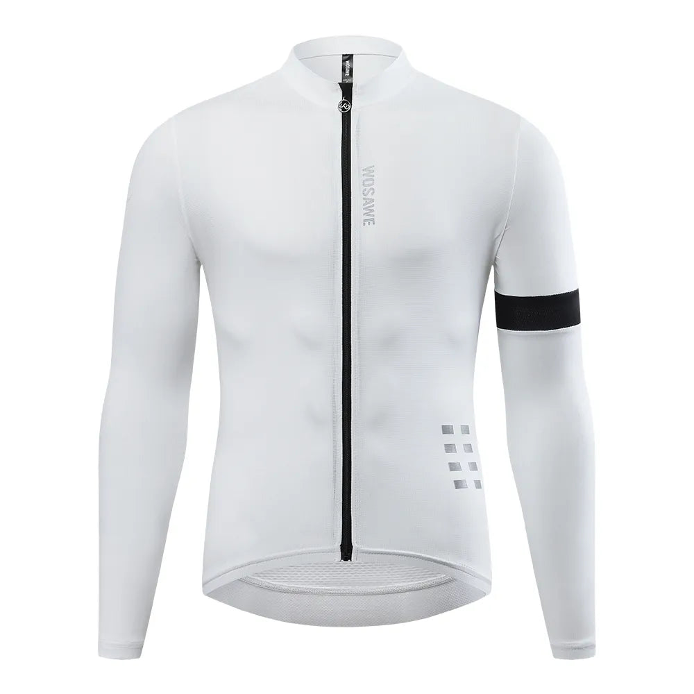 WOSAWE Autumn Long Sleeve Cycling Jersey Clothing Race Men Cycling Jersey Pro Road Bicycle Cycling Clothes Mesh Breathable-WAYBIKER