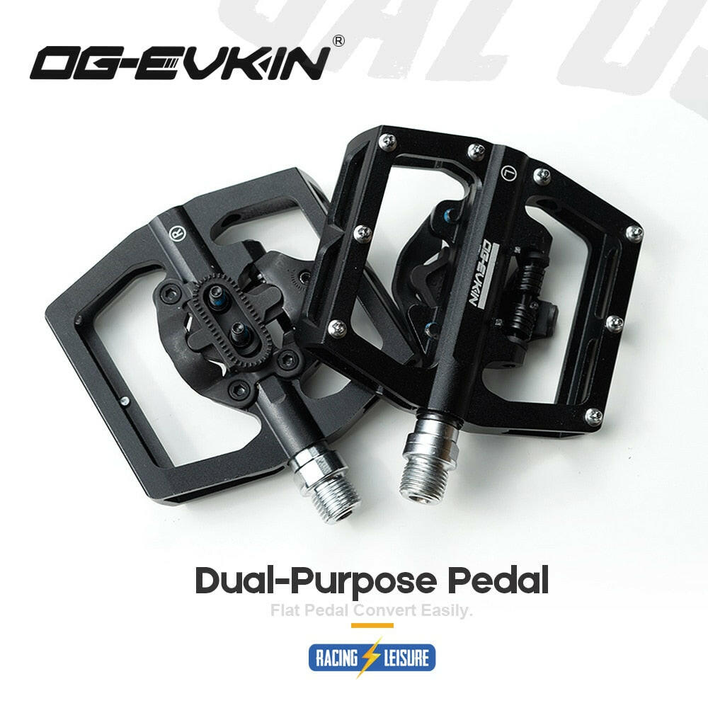 OG-EVKIN PD-003 Self-locking Aluminum Pedals SPD Pedals Lock For Road Bike Bicycle Parts Bike Sealed Bearing Flat Pedals-WAYBIKER