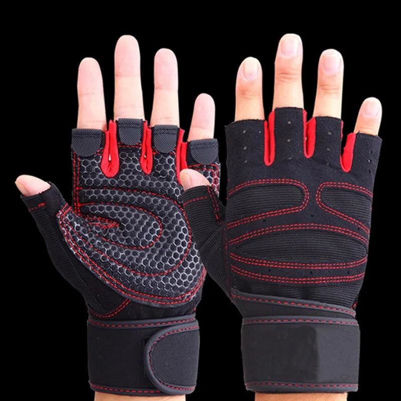 Fitness Half Finger Gloves Men And Women Wrist Guard Sports Dumbbell Riding Non Slip Horizontal Bar Exercise Training-WAYBIKER