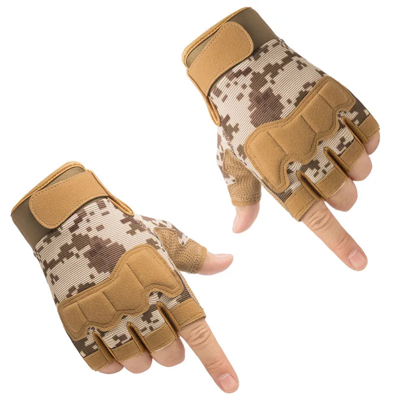 Men Women Tactical Military Army Shooting Cut Proof Fingerless Gloves Anti-Slip Outdoor Sports Paintball Airsoft Bicycle Gloves-WAYBIKER
