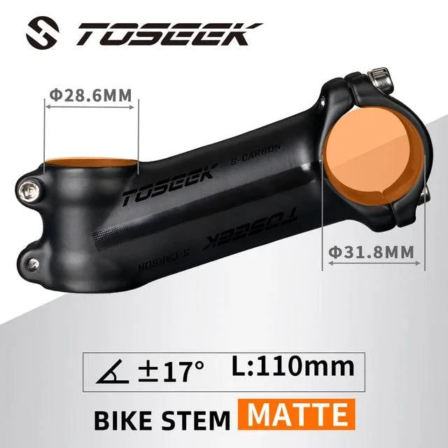 TOSEEK Ultralight Aluminum Bike Handlebar Stem 6 Degree 17 Degree Mtb Stem 50mm-120mm Power Mtb 31.8mm Mountain Bike Stem-WAYBIKER
