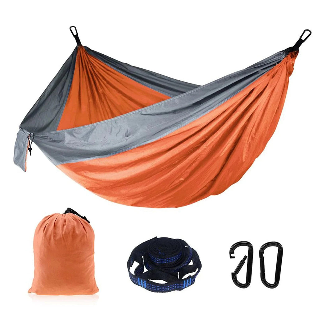 Camping Double Hammock for 2 Persons Portable Outdoor Extended Hammock for Hiking Backpacking Traveling Backyard 8.8' x 4.6'-WAYBIKER