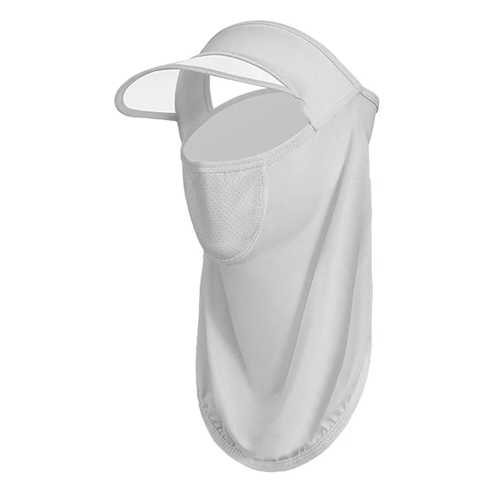 Outdoor Cycling Ice Silk Sunscreen Mask Men Women Riding UV Protect Neckline Sun Proof Mask Summer Face Cover With Brim-WAYBIKER