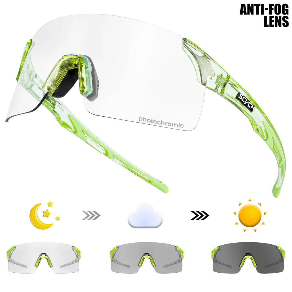 SCVCN Outdoor Anti Fog Photochromic Sunglasses Men Road Anti-fog Cycling Glasses Bicycle Women Bike MTB UV400 Sports Eyewear
