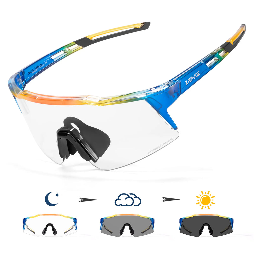 Kapvoe Photochromic Child Sunglasses UV400 Sport Children Cycling Glasses Kids Boys Girls Fashion Bike Glasses Bicycle Eyewear-WAYBIKER