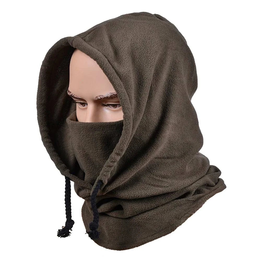 Winter Warm Mask Polar Fleece Winter Sports Cap Face Cover Neck Warmer Adjustable Drawstring for Cycling Skiing Motorcycling-WAYBIKER
