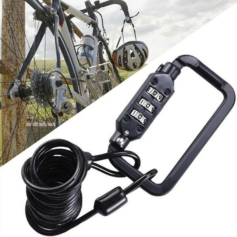Bicycle Mini Password Lock Portable Helmet Lock Durable Steel Wire Lock Mountain Bike Frame Lock Bicycle Accessories-WAYBIKER