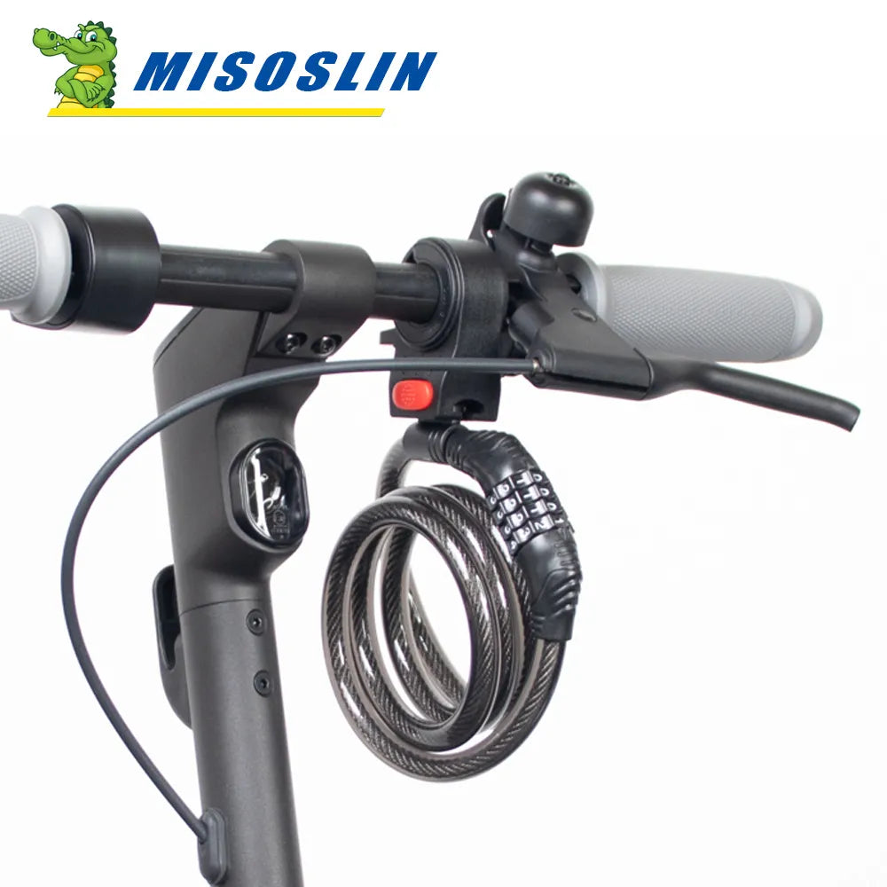 Electric scooter Cable Lock Anti-theft Safety Password for ninebot G30 for xiaomi M365 pro 1S F20 F30 F40 skateboard handle lock-WAYBIKER