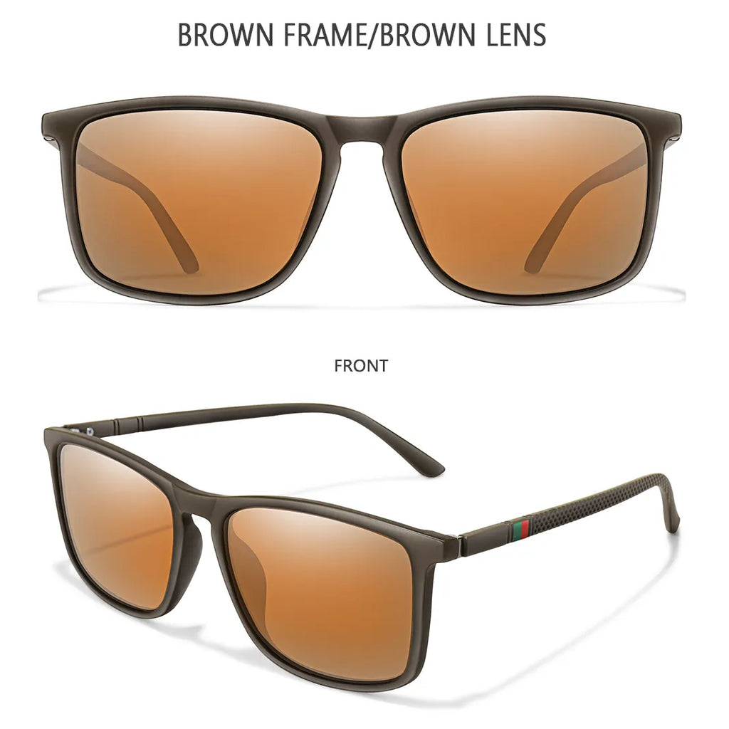 Luxury Square Vintage Polarized Windproof Cycling Sunglasses UV400 Male Eyewear Men Women Fashion Travel Driving Fishing Glasses-WAYBIKER