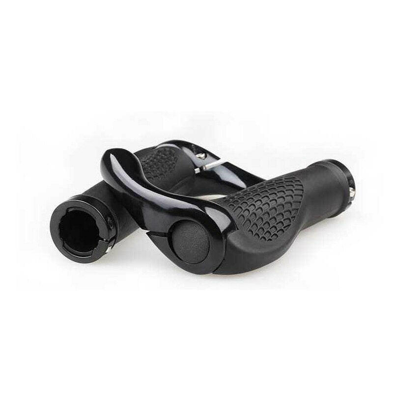 1 Pair Bicycle Handlebar Grip Ergonomic Anti Skid Lock on Handle Cover Aluminum Alloy Rubber Grips MTB Bike Accessories-WAYBIKER
