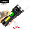 8000LM Powerful USB Rechargeable Flashlight 4 Modes LED Torch with Built-in 18650 Battery Tactical Flashlight Waterproof Torch