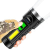 8000LM Powerful USB Rechargeable Flashlight 4 Modes LED Torch with Built-in 18650 Battery Tactical Flashlight Waterproof Torch