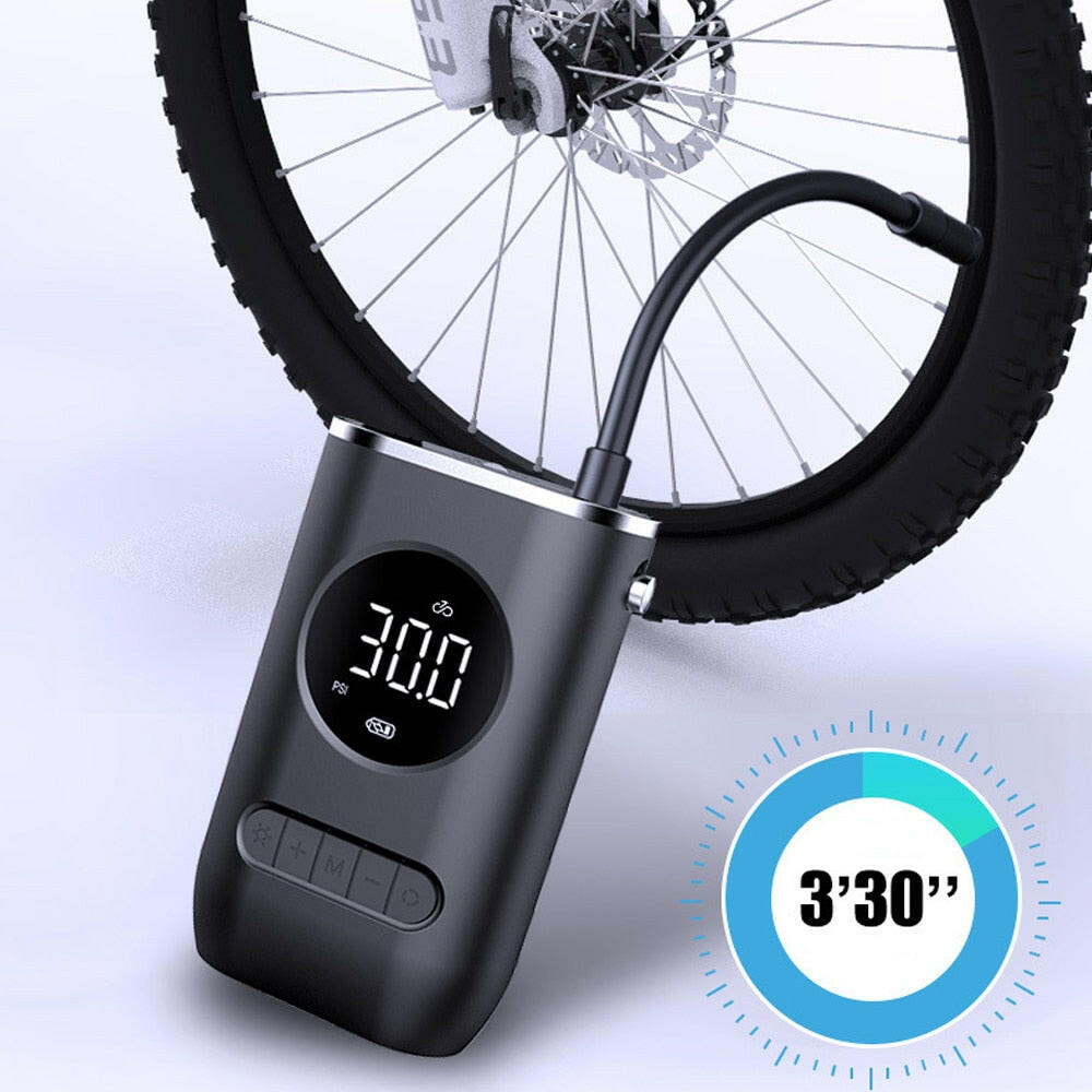 Car Air Pump 150PSI Cordless Air Compressor Portable Electric Tire Inflator with LED Light Auto-Off for Car Motorcycle Bicycle-WAYBIKER