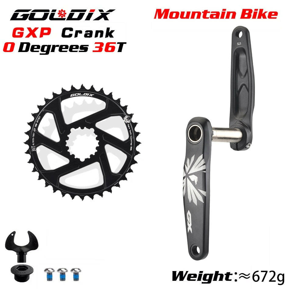 GX Bicycle Crankset GXP MTB Bike Crank Chainring Bike 170mm 175mm Black 0 Degree 30T 32T 34T 36T 38T Aluminum Alloy with Bottom