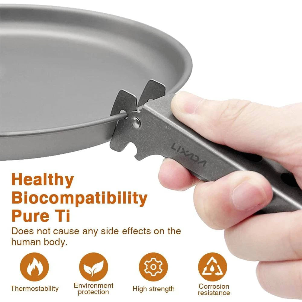 Lightweight Plate Clip Pure Ti Anti-scalding Multi-functional Pan Gripper Suitable for Various Shapes of Bowls and Plates-WAYBIKER