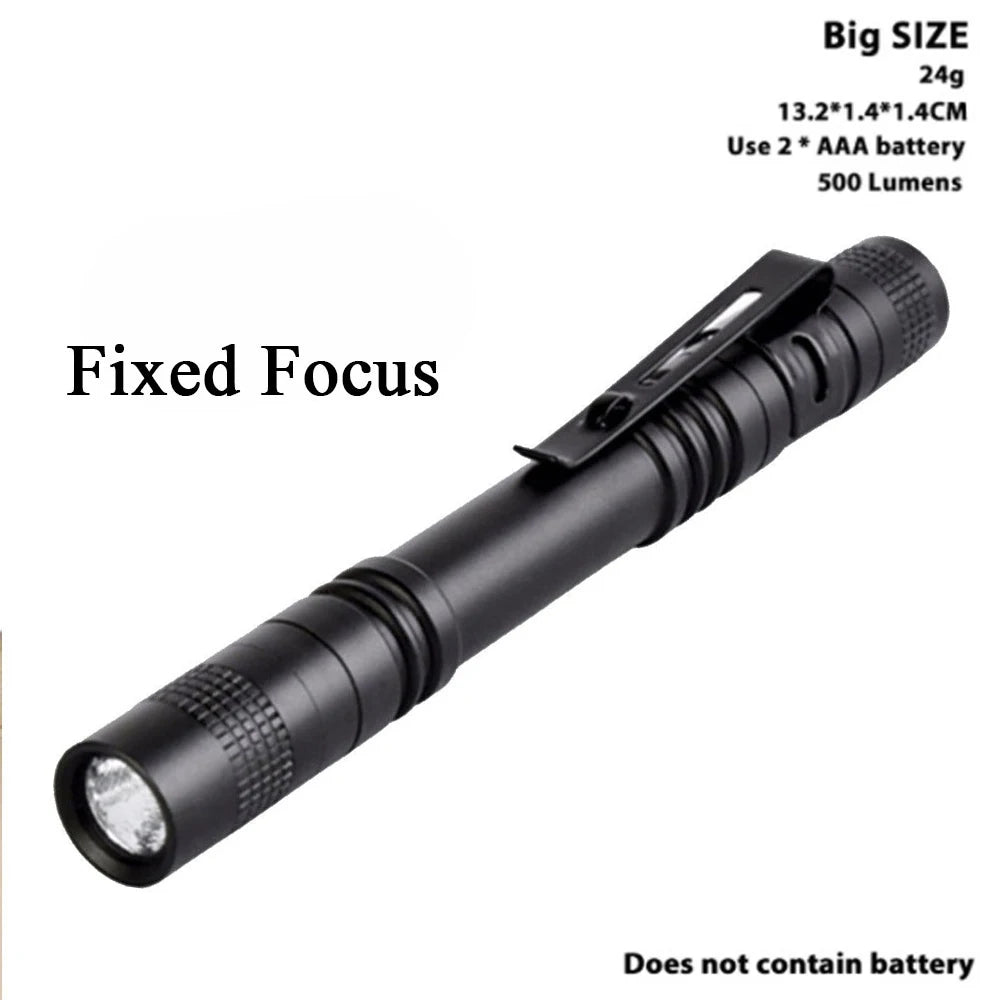 Mini Portable LED Flashlight clip Pen Light 1 Mode For Camping Hiking Torch Floodlight Aluminum Alloy-WAYBIKER