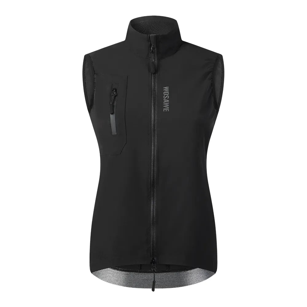 WOSAWE Cycling Vest Women Windproof Waterproof Bicycle Coats Summer Breathable Sleeveless MTB Bike Gilet With 2 Big Back Pocket-WAYBIKER