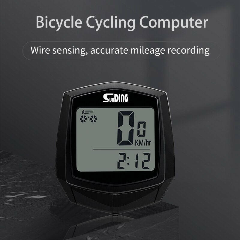 Bicycle Cycling Computer LCD Display Wired Odometer 15 Kinds of Functions Accurate Recording Auto Sleep Replaceable Battery-WAYBIKER
