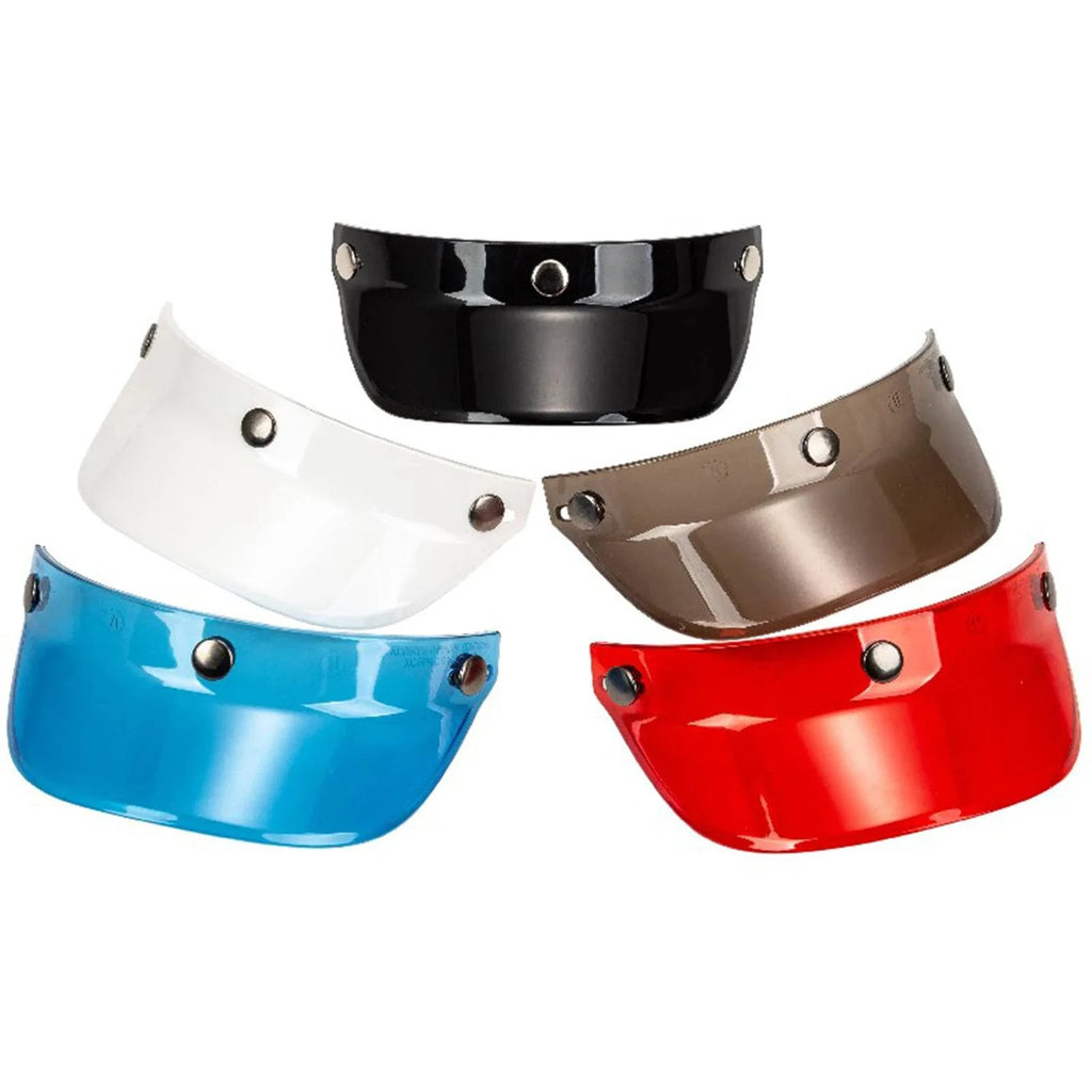 Universal 3 Snap-Button Visor Flip Up Wind Shield for Open Face Motorcycle Helmet Equipment Accessories-WAYBIKER