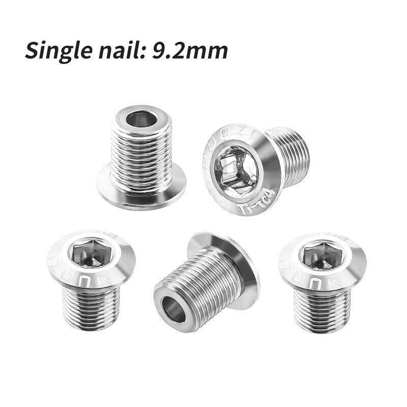 MUQZI 5PCS Chainring Bolts TC4 Titanium Alloy Single Double Chainring Screws For MTB Road BMX Bike Crank Chainwheel Bolts-WAYBIKER