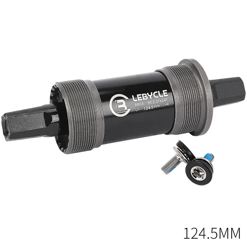 Lebycle Mountain Bicycle Square Bottom Bracket BB68 Threaded Bottom Bracket Bike Hollow Axle 113/120/122.5/124.5/126mm-WAYBIKER