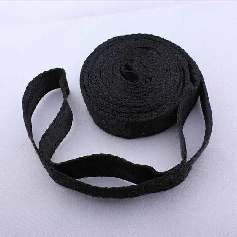 Correias De Poliéster Reforçado Para Acampamento AO Ar Livre Black Hammock Straps 5 Ring Alta Carga-rolamento Farpado 2pcs-WAYBIKER