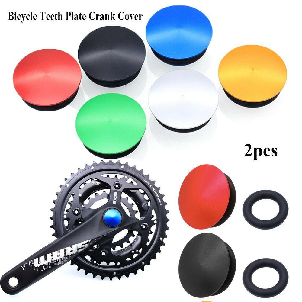 2pcs Waterproof Aluminum Alloy Bicycle Teeth Plate Crank Cover Mountain Road Bike Crankset Plug Screw Dust-Proof Disc Cover-WAYBIKER