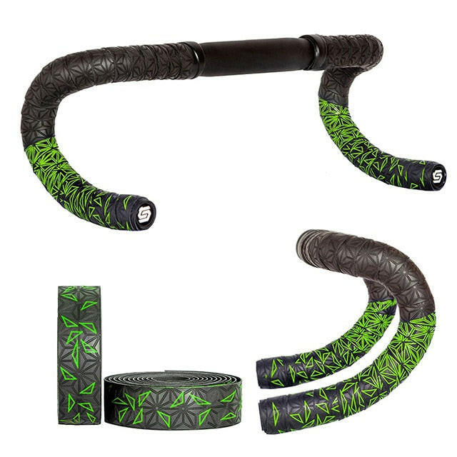 Chrysanthemum pattern Road Bike Bar Tape Gradient Color Handlebar Tapes EVA/PU Soft Anti-Vibration Wrap Tape Durable Bar Bartape-WAYBIKER