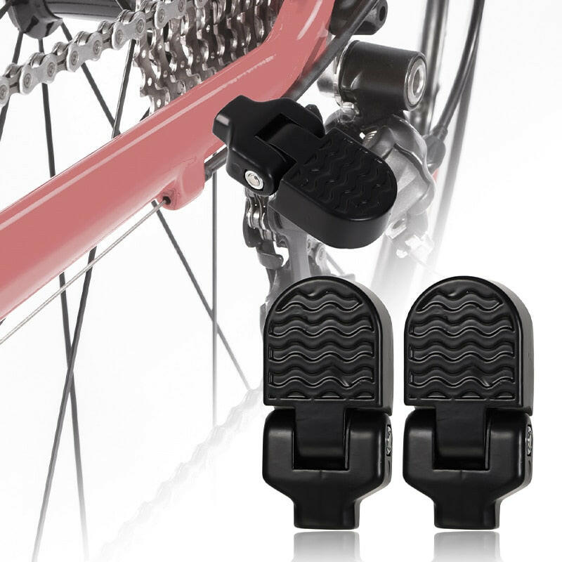 1 Pair Aluminum Alloy Bicycle Rear Pedals Folding Footrest Non-slip Rear Seat Footrest Pedals for Road Mountain Bike-WAYBIKER