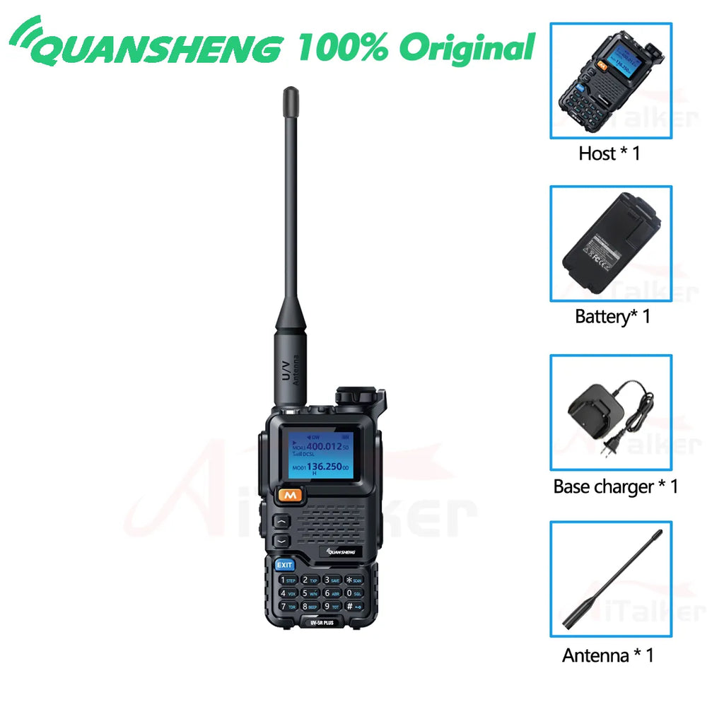 NEW Quansheng Walkie Talkie UV-5R PLUS UV-K5 Long Range Air Dual-Band 2-Way Radio 5W High Power 2200mAh Portable 200 Channel-WAYBIKER