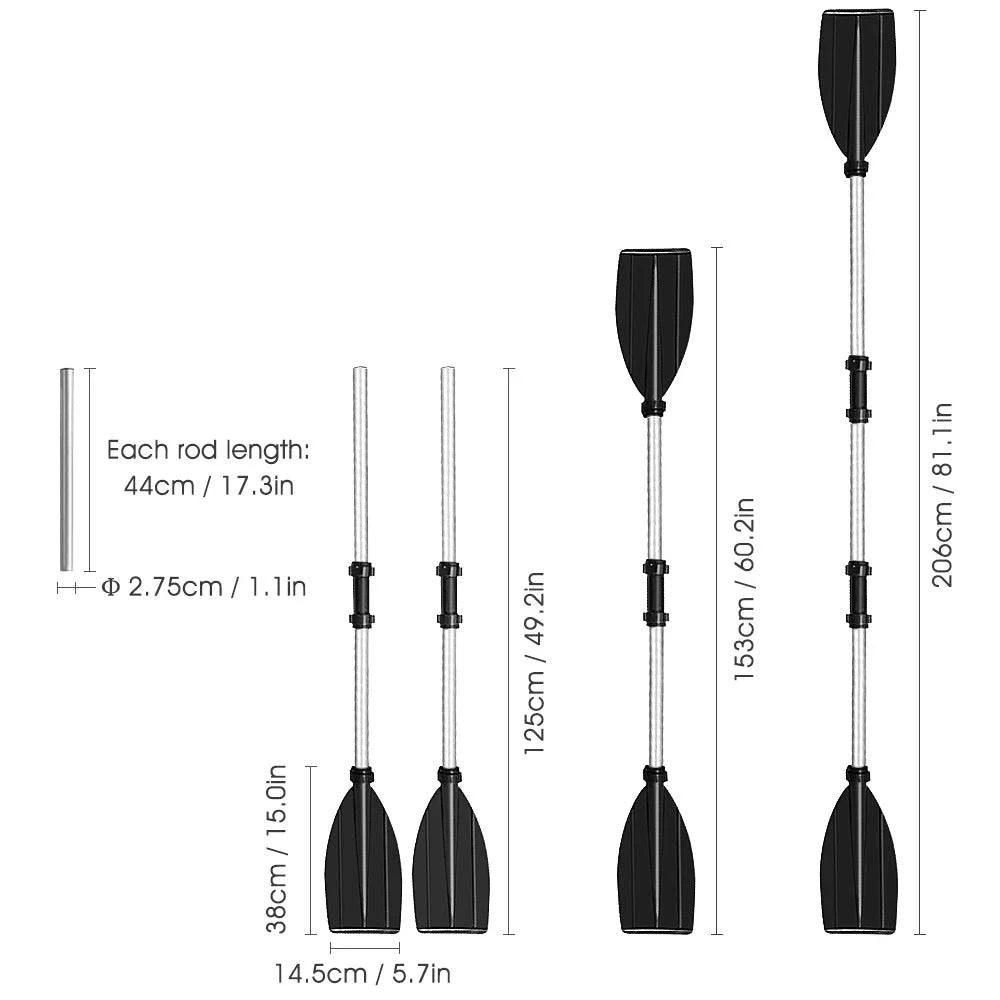 4-Piece Quick Release Asymmetrical Kayak Standup Paddle Board Accessories Inflatable Kayak Accessories-WAYBIKER