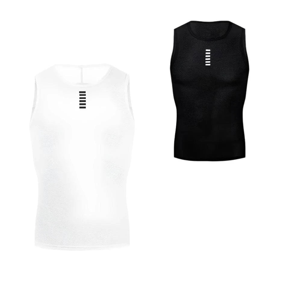 Cycling Base Layer Vest For Men Summer Ride Jersey MTB Bicycle Mesh Underwear Breathable Quick Dry Reflection Effect-WAYBIKER