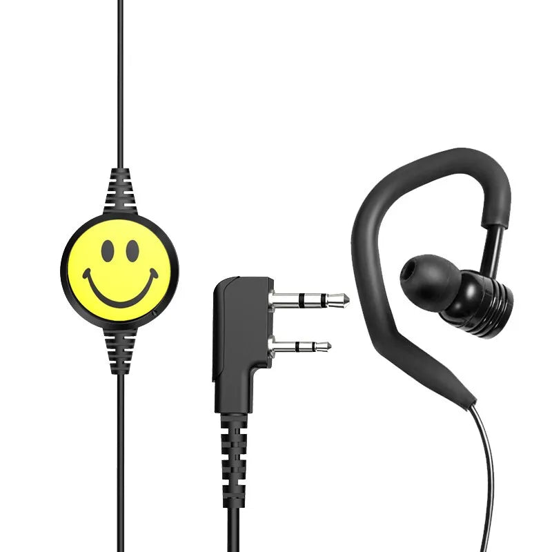2 Pin Walkie-Talkie Headset Wired Two Way Ham Radio Earpiece Earphone For Baofeng BF-888S UV5R Walkie Talkie smiling face Earwea-WAYBIKER