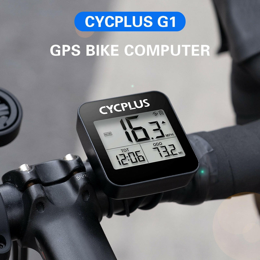 CYCPLUS Wireless GPS Bike Computer with Mount Holder IPX6 Waterproof Cycling Speedometer Bike Stopwatch