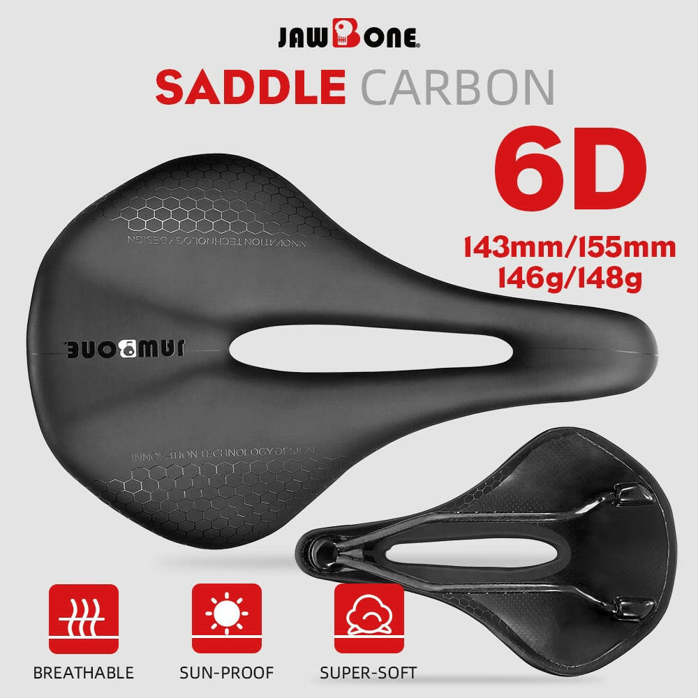 JAWBONE Super Light Leather Bike Saddle Ultralight Racing 7x9mm Oval Full Carbon Rails Hollow Design Road Bicycle Seat Cushion-WAYBIKER